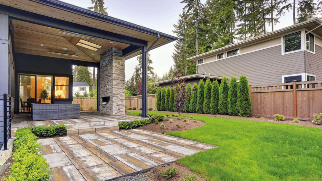 Biofil építészet inspiráció, harmonizáló tető és térkő zöld gyeppel. Biofil építészet inspiráció, harmonizáló tető és térkő zöld gyeppel.