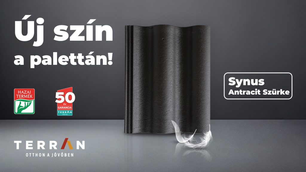 Terrán Synus Antracit tetőcserép, új szín a termékpalettán Terrán Synus Antracit tetőcserép